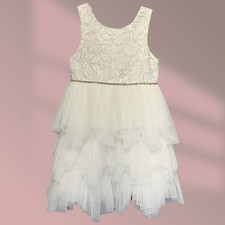 American Princess Girls 6X/7 Ivory Tired Tulle Party Dress NWOT Formal Occasion