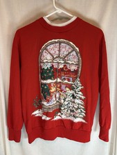 Vintage Nutcracker Red Christmas Sweatshirt Cottagecore Sweater Women  s Small
