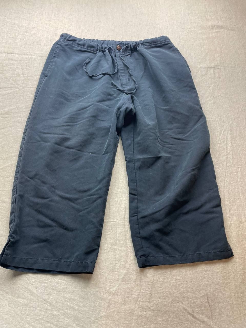 Caribbean Joe Capri Pants Womens Size PM Navy Blue Drawstring Beach Vacation