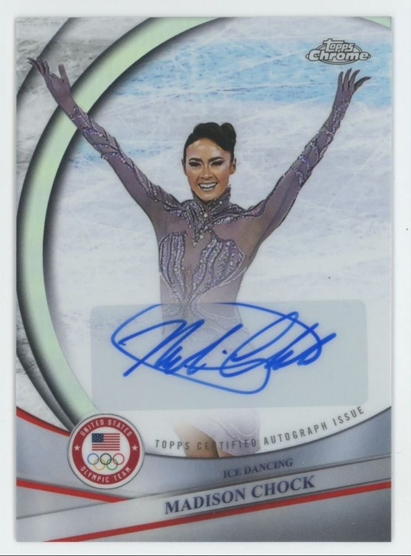 2026 Topps Chrome USA Olympics Refractor Madison Chock Auto Figure Skating