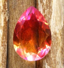 Bi-Color Tourmaline 28.85 Ct/25 mm Pear Brazilian Gemstone AGI Certified T16614
