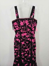 Pre-Owned Jovani Black Size 6 Floral Maxi Evening Gown