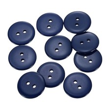 10pcs Resin Sewing Button, 20mm 3/4-inch 2 Holes Round 3/4" Midnight Blue