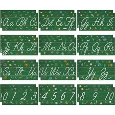 Mooliwe 24 Pcs Cursive Alphabet Classroom Wall Line, Chalkboard  Letters Ban...