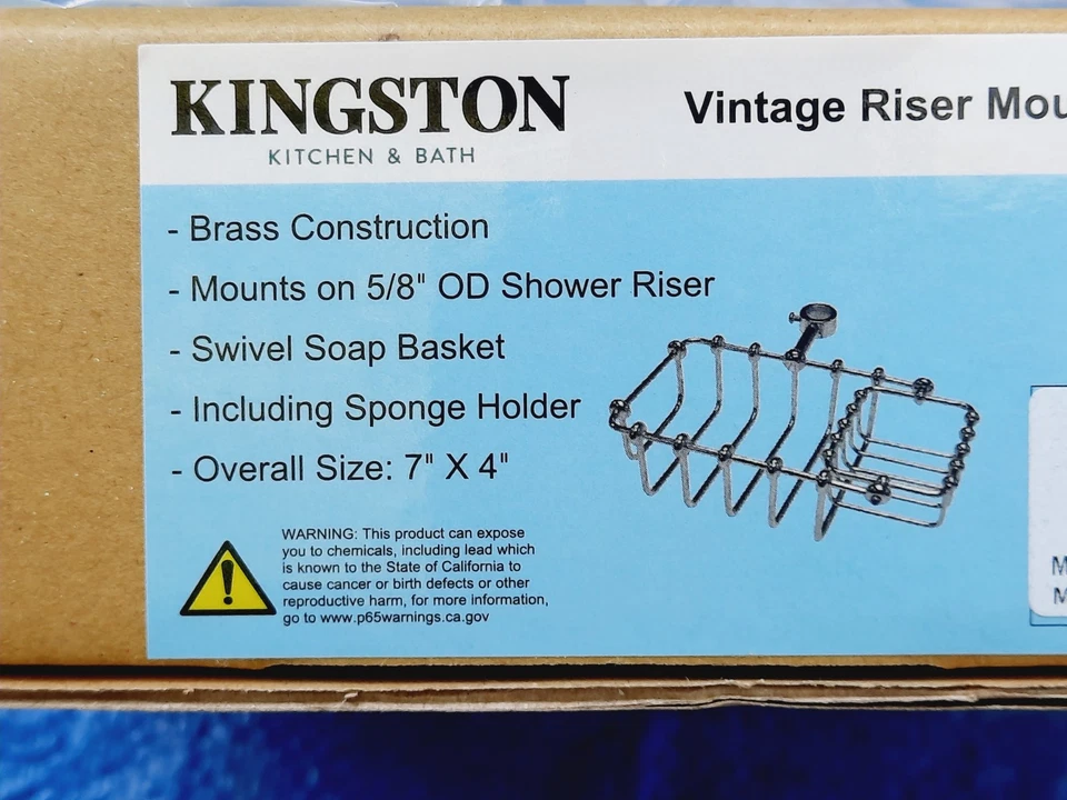 Kingston Brass CC2141 7-Inch Riser Mount Soap Basket for Clawfoot Tubs, Chrome - Image 4 of 4