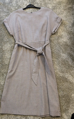 Next Tailoring Smart Office Wear Kleid Größe 14 kariert kariert - Gürtel - Kurzarm
