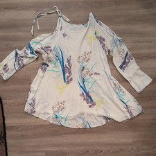Free People mini dress XS wild flowers floral Cold Shoulder fairy boho romantic