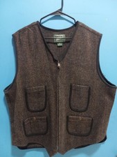 VINTAGE WOOLRICH WOOLEN MILLS WOOL TWEED MENS VEST XL 4 POCKET EXCELLENT