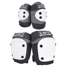 187 Killer Pads Large Extra Large Grey Knee Pad Combo Pack for Skating