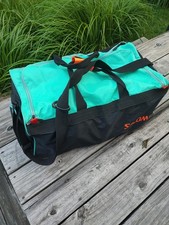 VTG 80s/90s Era SALOMON CLUB Skiing/Large Ski DUFFEL BAG Black/Teal/Orange