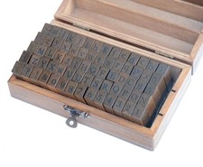 Pack of 70 Pcs Small Wooden Rubber Stamps 0.24 Inch of Letter, Number and Sym...