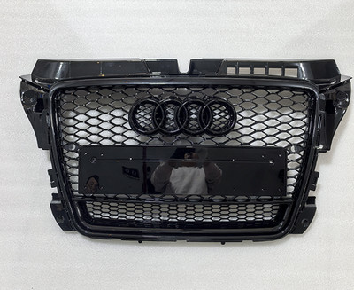 RS3 Look Wabengrill für Audi A3 S3 8P 2009-2012 Facelift Grill Schwarz Glanz
