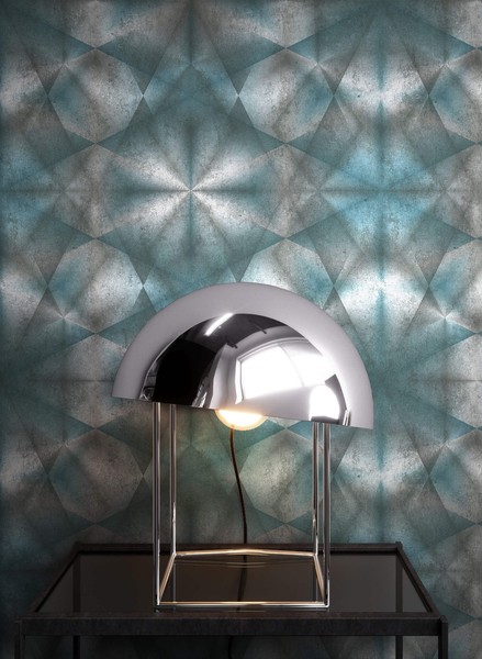 Newroom Vliestapete Blau Geometrisch 3D Optik Retro Modern Wohnzimmer Edel-image