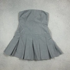 Christian Lacroix Pleated Mini Strapless Corset Dress Gray Size 8  Runway Look