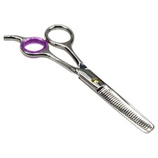HTS 185T2 Double-Side Polished Chrome Stainless Steel Barber Thinning Shears ...