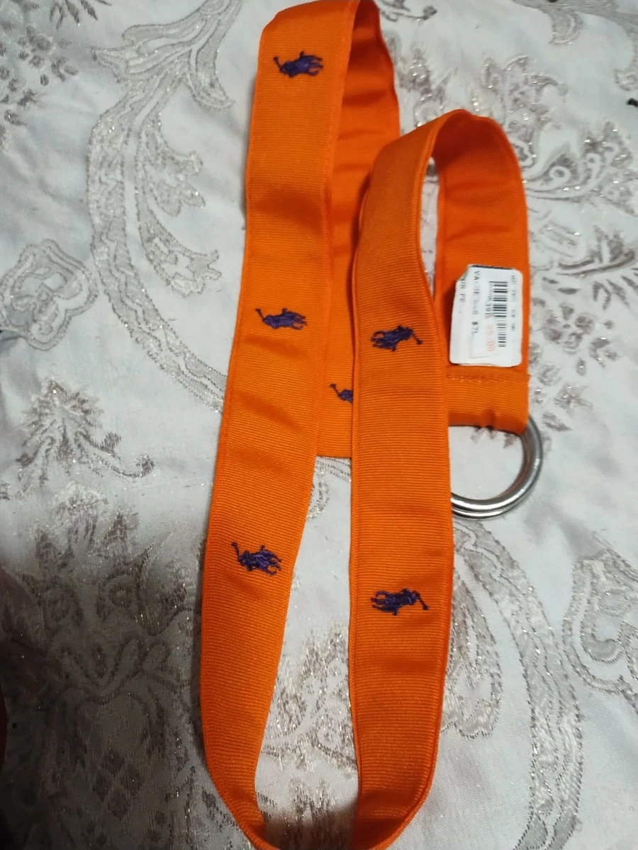 Polo Ralph Lauren Womens Orange Corduroy Dog Embroidered Belt Adjustable Pointer Polo Ralph Lauren Melon Corduroy w/ Spaniel Embroidery D  main image 4