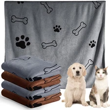 4 Pcs Dog Towels for Drying Dog Puppy Bulk Microfiber Absorbent Paw Towel Pet...