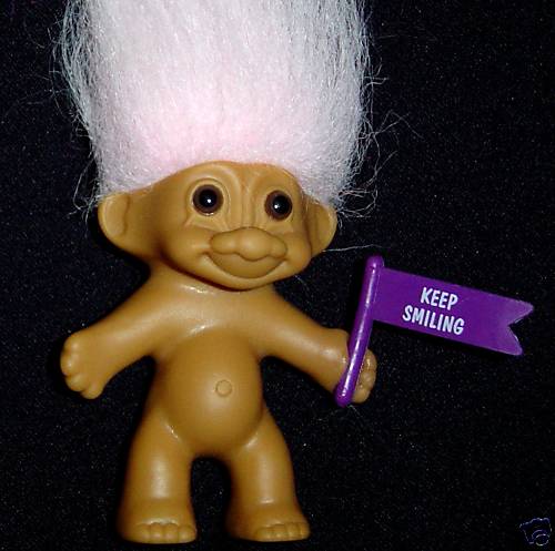 KEEP SMILING TROLL Russ Message Troll 3" NEW IN BAG - Picture 1 of 3