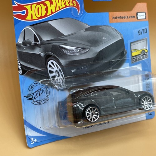Hot Wheels Tesla Model TESLA 2024 HOT WHEELS MODEL 3 Card Short Diecast New 9/10 - Picture 5 of 9