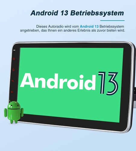 Pumpkin 10.1" Android 13 Autoradio 1 DIN GPS Navi Bluetooth 4GB 64GB USB DAB RDS - Bild 3 von 23