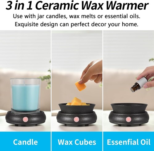 Ceramic Wax Melt Warmer Fragrance, 3 in1 Electric Candle Wax Warmer,Scented Wax - 第 4/7 張圖片