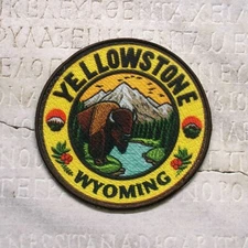 Yellowstone National Park Patch Iron-on Applique Wyoming, Nature Badge, Mountain