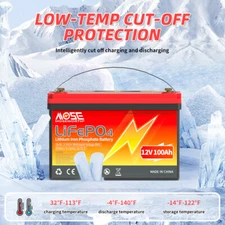 12V 24V 100Ah 200Ah 300Ah LiFePO4 Lithium Battery 15000+Cycle BMS Solar RV Boat