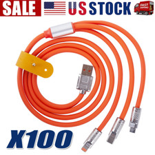 3 in 1 Fast Charging Cable Cell Phone Charger Cord For iPhone Type C Micro LOT