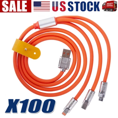 3 in 1 Fast Charging Cable Cell Phone Charger Cord For iPhone Type C Micro LOT - Image 1 of 4