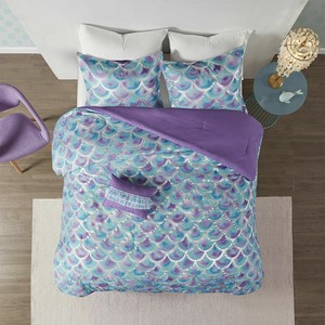 blue and pink comforter set