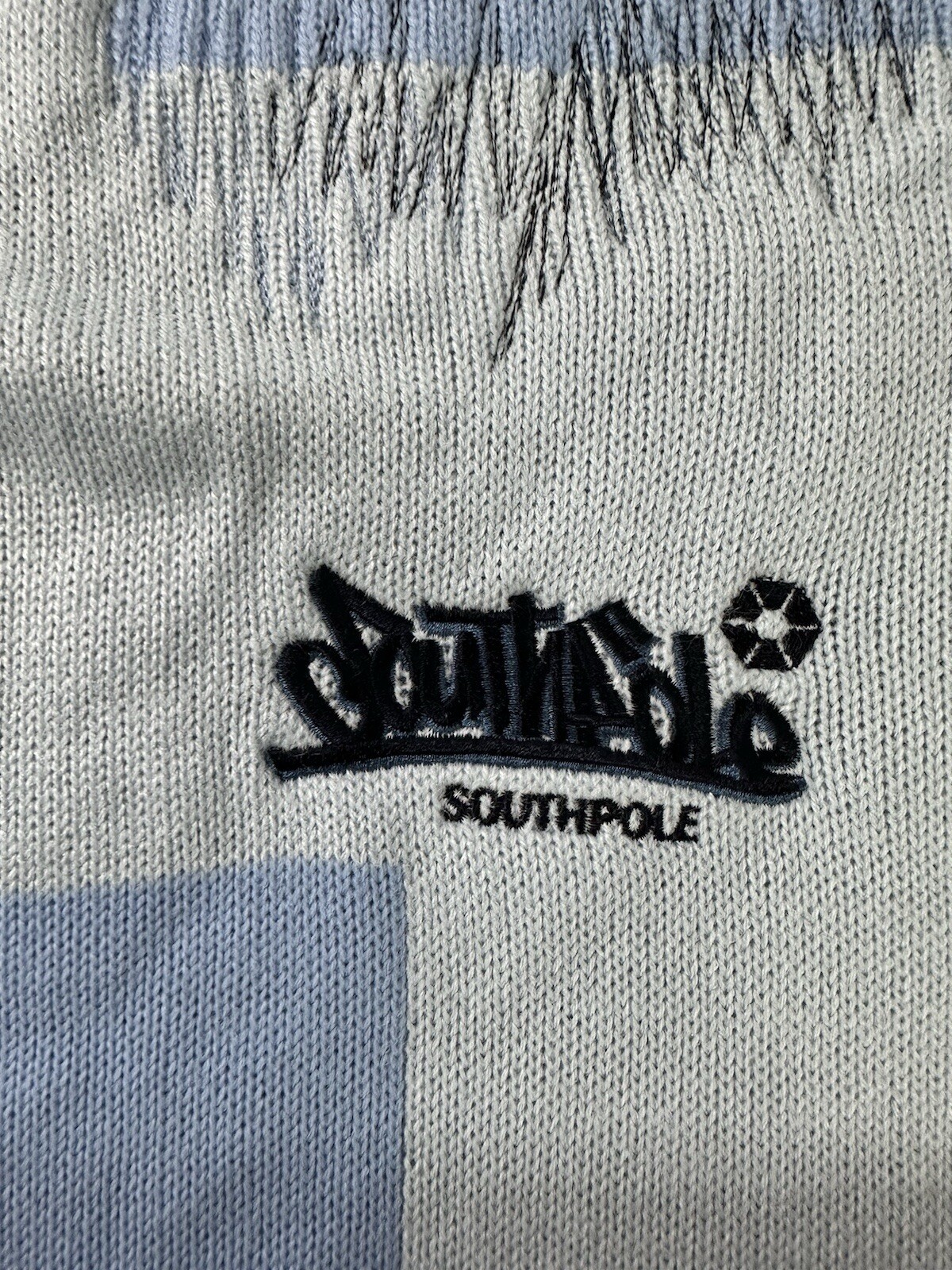 Vintage Southpole Blue Patchwork Pullover Sashiko… - image 5