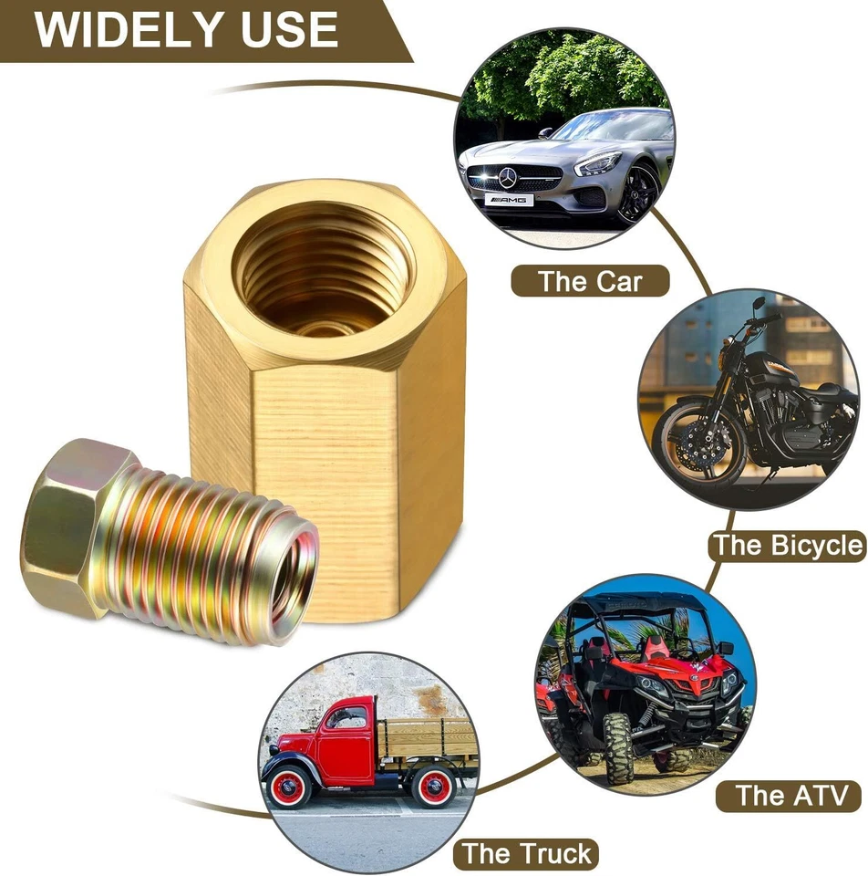 Variedade de acessórios de linha de freio 24 peças 3/8"-24 roscas para tubo de linha de freio 3/16" - Imagem 4 de 4