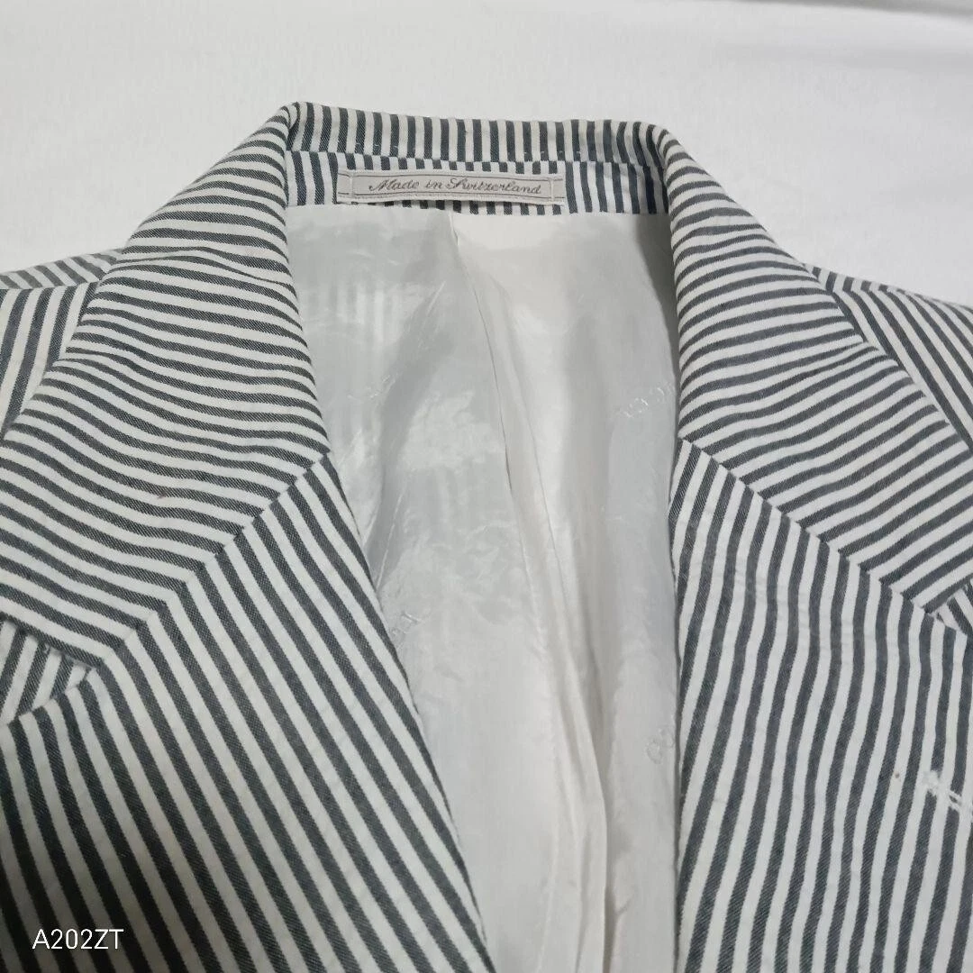 Rara tuta casual Gucci Seersucker con motivo a righe coniche usata taglia 50 L