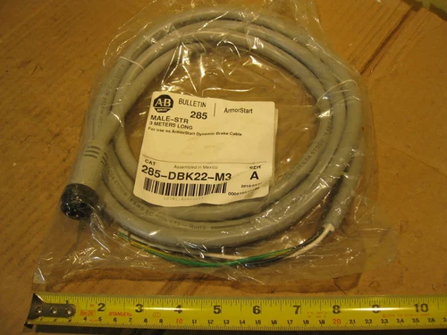 Allen Bradley 285-DBK22-M3 Armor Start Dynamic Brake Cable Male-STR 3Pin 16 AWG
