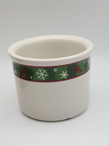 Longaberger Pottery Holiday One Pint Crock Jar fiocco di neve Natale NUOVO #30001 - Foto 3 di 3