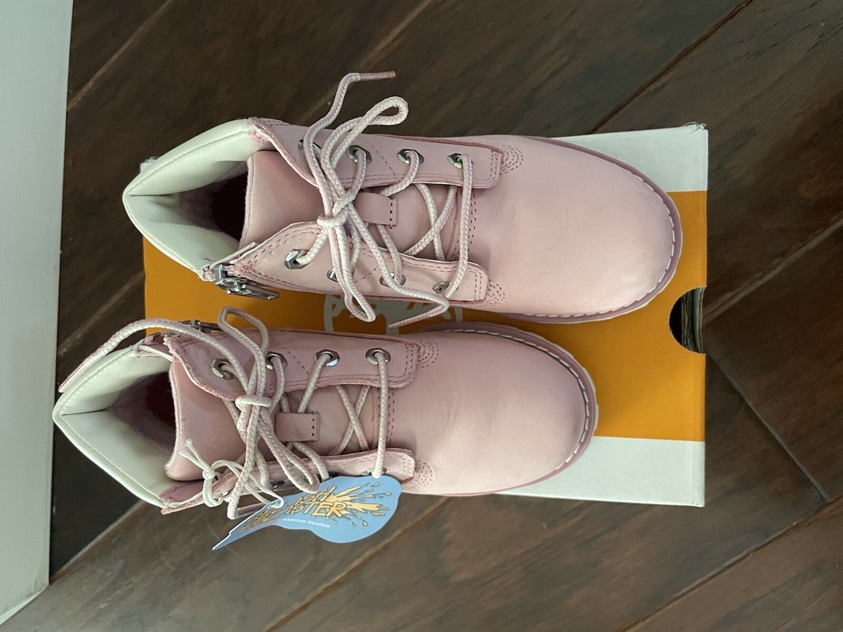 Timberland Girls 6in Side Zip Boot Light Pink Nubuck Size 11 | eBay