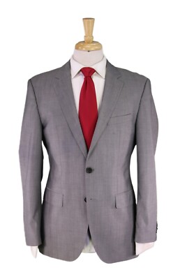 Hugo Boss The James/Sharp Solid Light Gray 2-Btn Wool Suit 36R