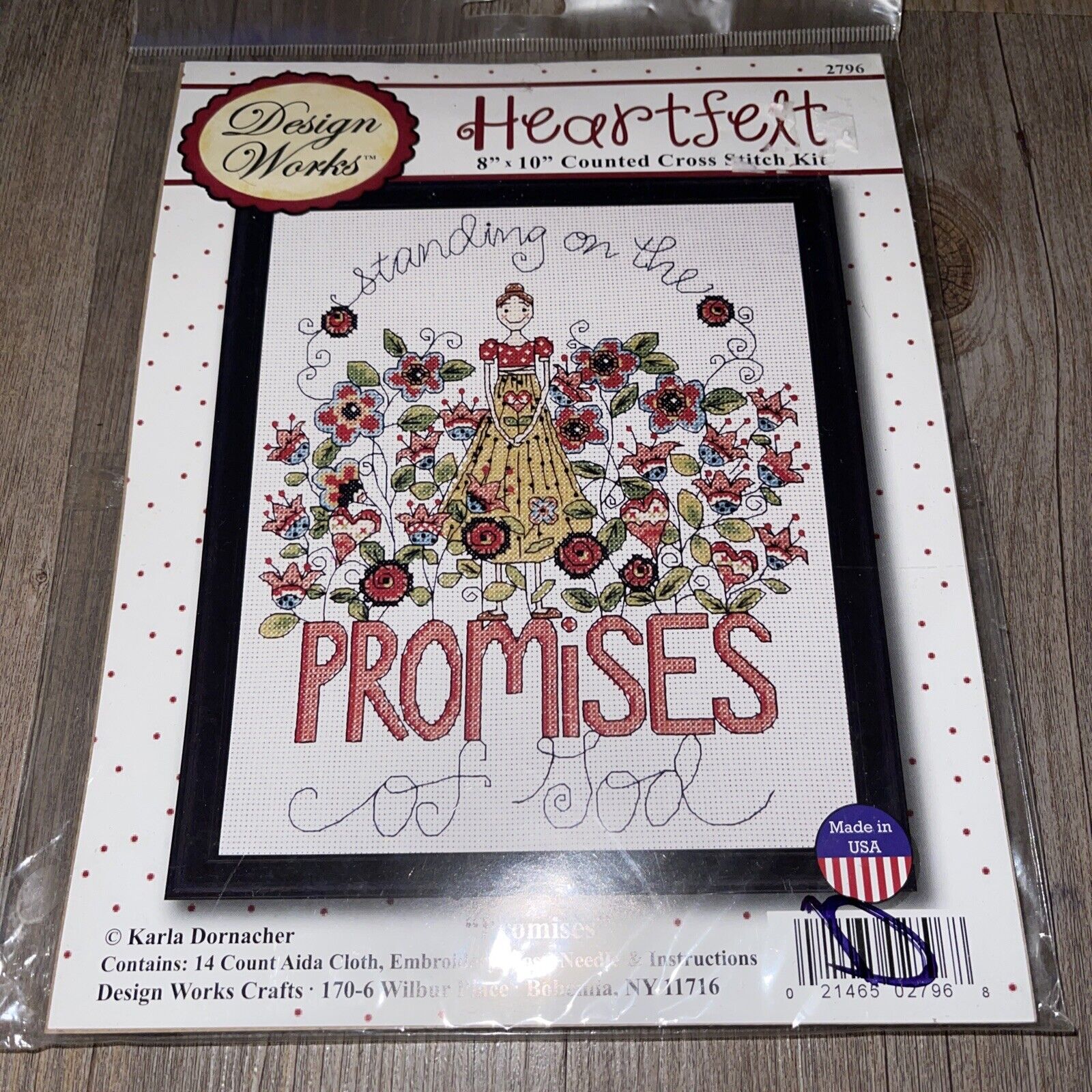 Heartfelt Counted Cross Stitch Kit Standing On Promises Of God 8x10 Free Ship