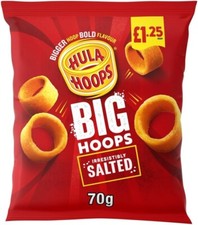 Hula Hoops Crisps  Share Bags Full Case X 20 Salted Flavour 70g Bags Only £22.99