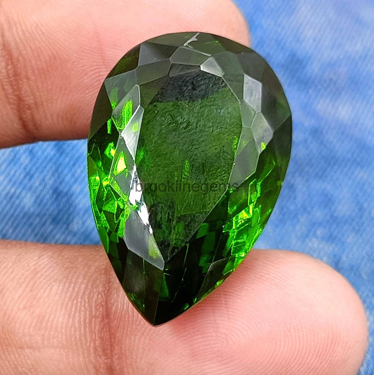 74 Ct Russian Siberian Chrome Diopside Green Certified Loose