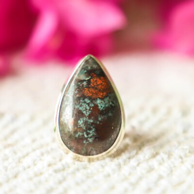 SONORA SUNRISE CUPRITE NATURAL GEMSTONE 925 SOLID STERLING SILVER JEWELRY RING 