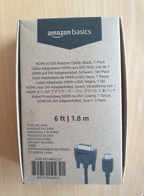 Amazon HDMI zu DVI Adapter Cable, black, 1-Pack 6 ft / 1.8 m