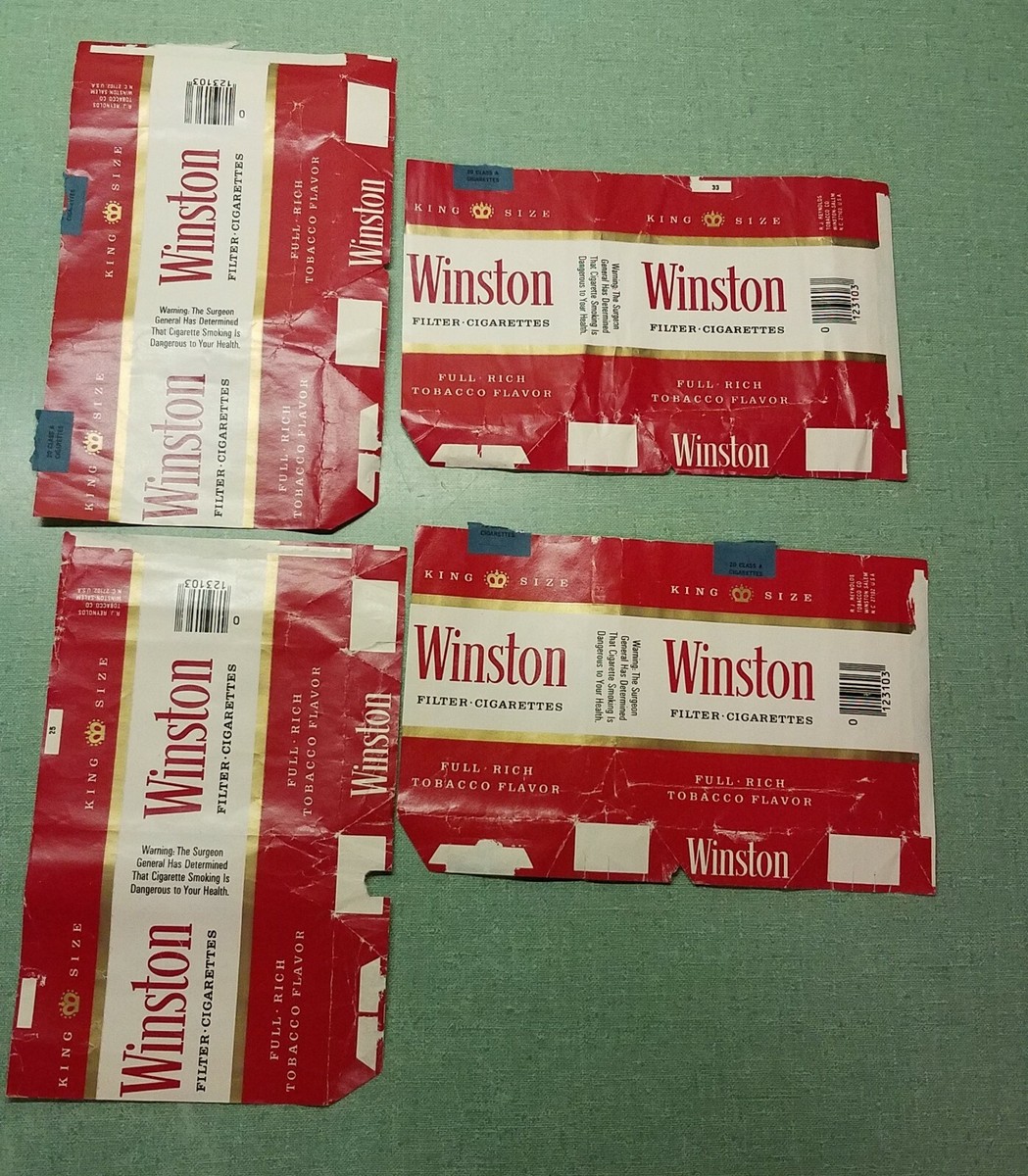 winston soft pack cigarettes 1970's Vintage Cigarette Pack Wrapper Lot 4 pc Winston craft paper scrapbook
