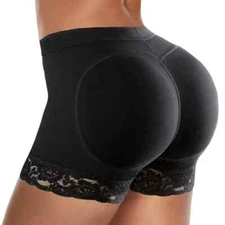 NIP Black Sz M Padded Butt Hip Enhancer Shaper Panties Fake Bootie Undies Briefs