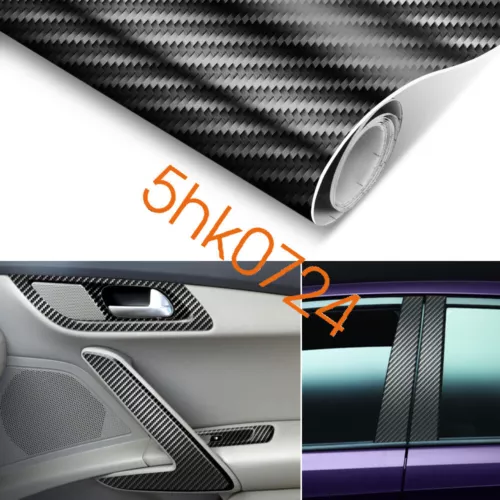 Película adhesiva de vinilo Para coche de fibra de carbono negra STICKERS AUTOS