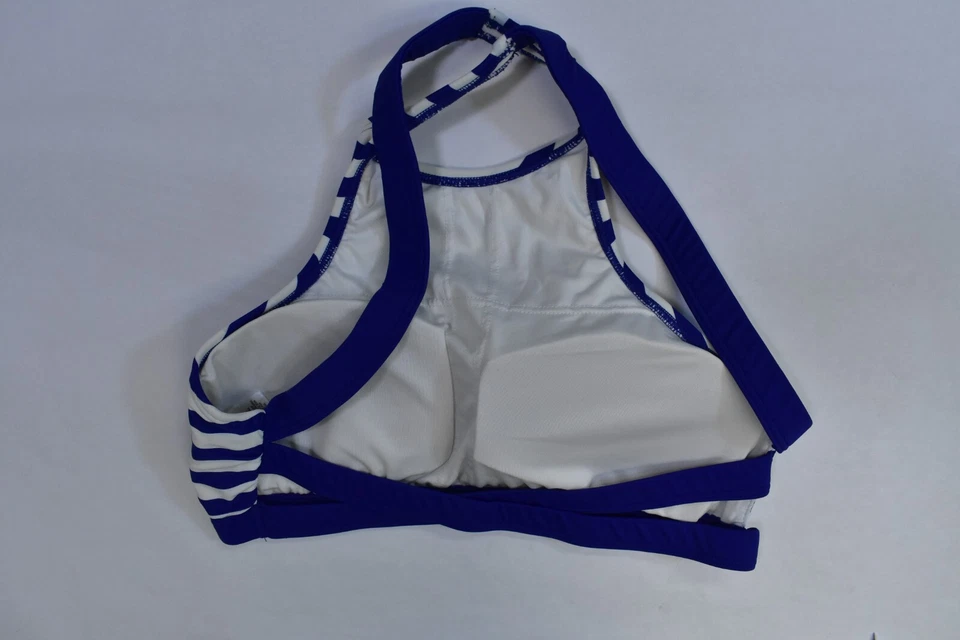 Michael Kors Mujer Azul Blanco Rayas Traje de Baño Sujetador Deportivo Bikini Top M Foto 2 de 4