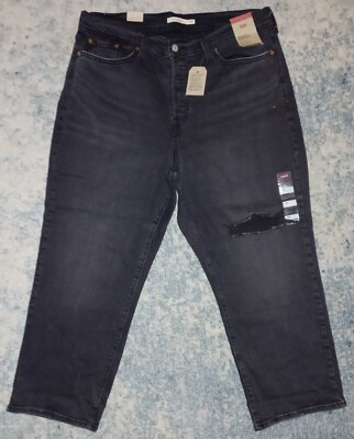 NWT Levis 501 Jeans Womens 36x26 18W Black Button Fly Wedgie