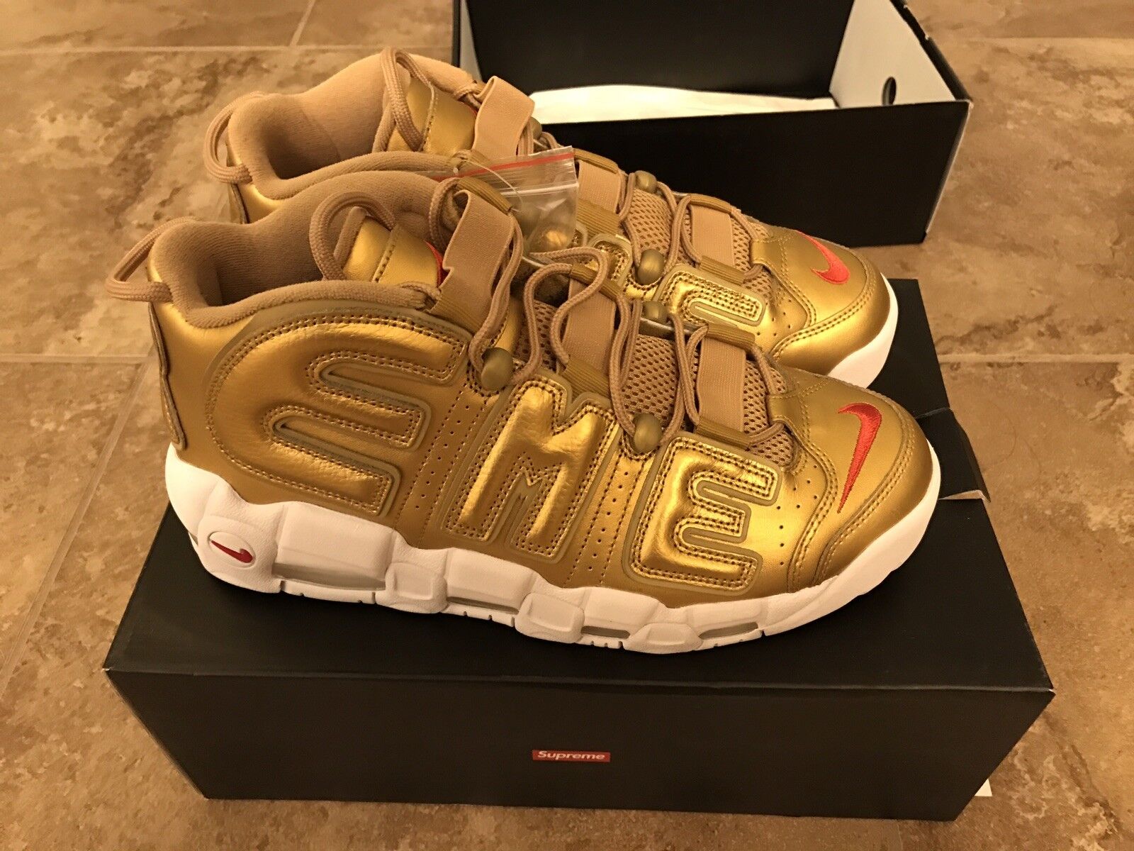 Nike Air More Uptempo Supreme Suptempo Gold Size 9 $450 • • Please