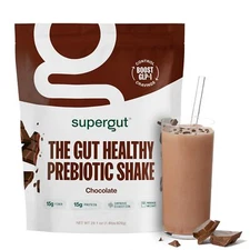 Supergut Gut Healthy Prebiotic Shake Chocolate 26oz Meal Replacement Beverage