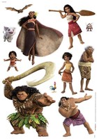 Wand Sticker Aufkleber Disney Moana 2 Familien Set Schlafzimmer 50X70 CM Groß